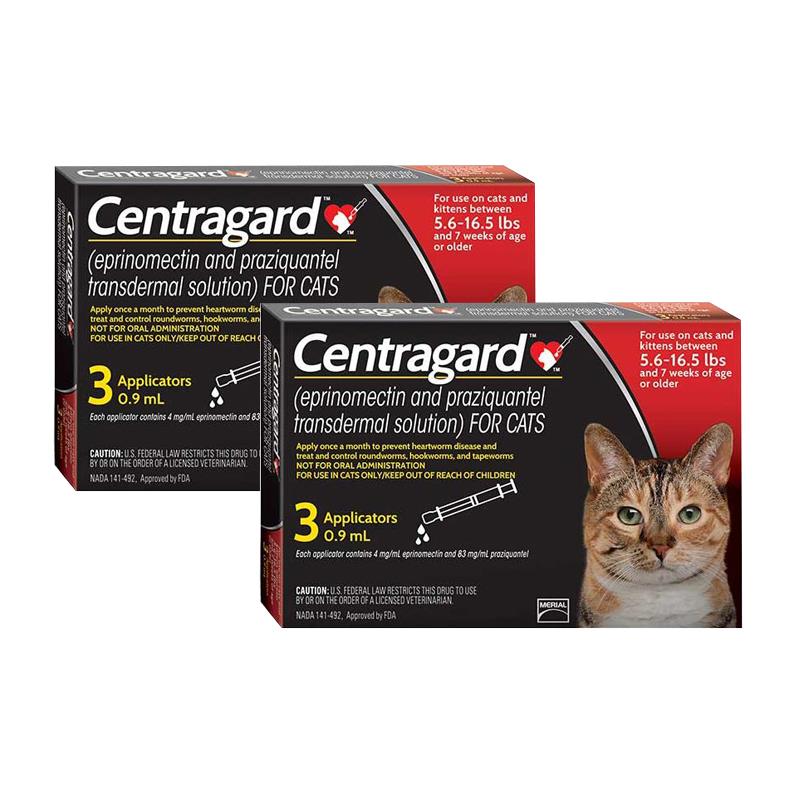 Centragard for Cats 6 Month Supply 5.6-16.5 lbs Red