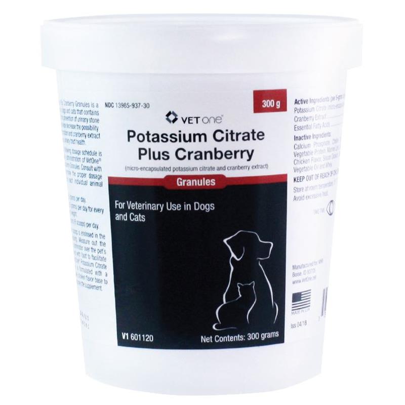 VetOne Potassium Citrate Plus Cranberry Granules for Dogs and Cats, 300 g