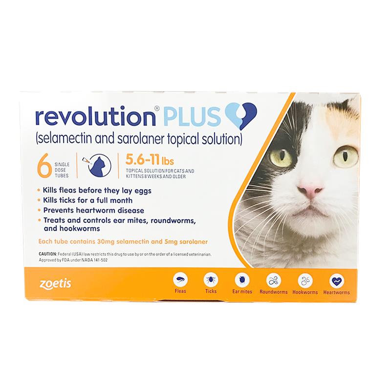 Revolution Plus for Cats 5.6-11 lbs Orange 6 Month Supply