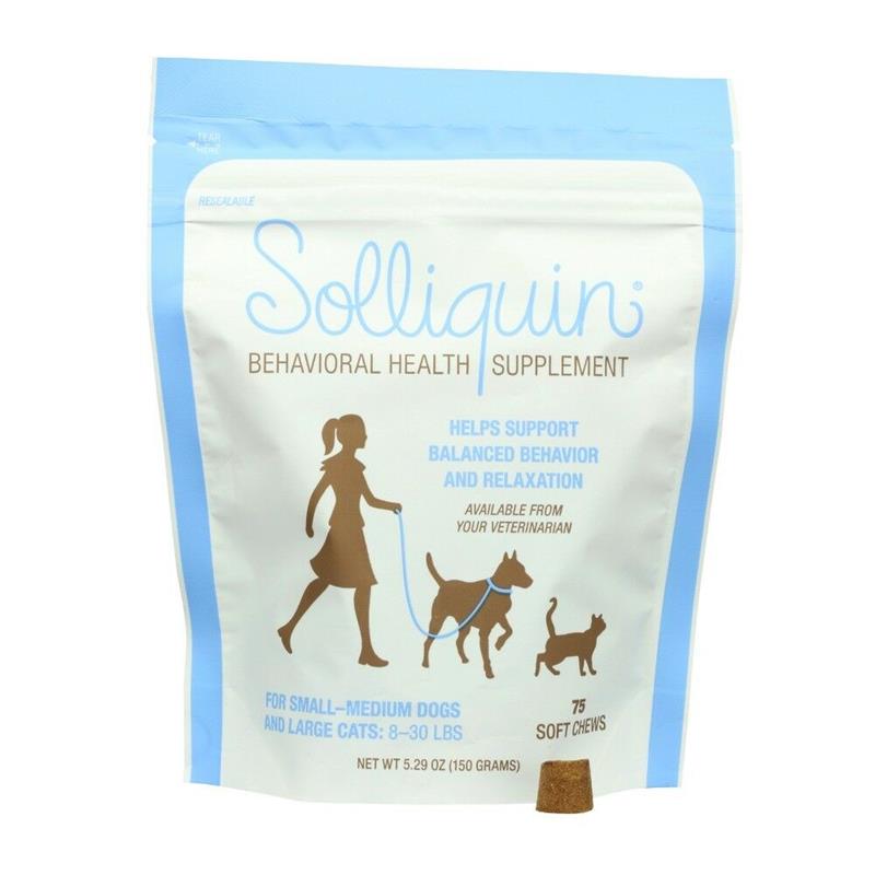Solliquin Behavioral Health Supplement for Small to Medium Dogs and Large Cats, 75 Soft Chews