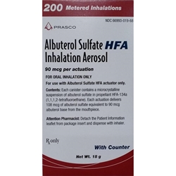 Albuterol Sulfate HFA 90 mcg, 18 gm Inhaler
