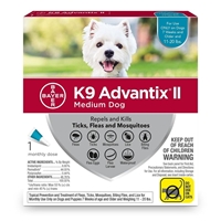 K9 Advantix II for Dogs 11 - 20 lbs Teal, 1 Month Supply