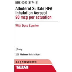Albuterol Sulfate HFA 90 mcg, 8.5 gm Inhaler