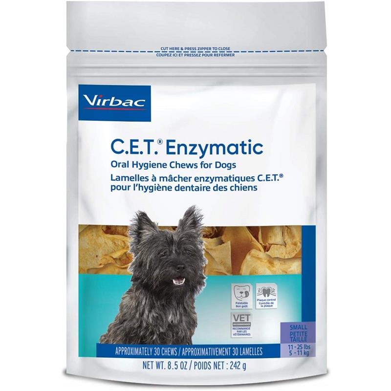 CET Enzymatic Oral Hygiene Chews for Small Dogs 11-25 lbs 30 ct.