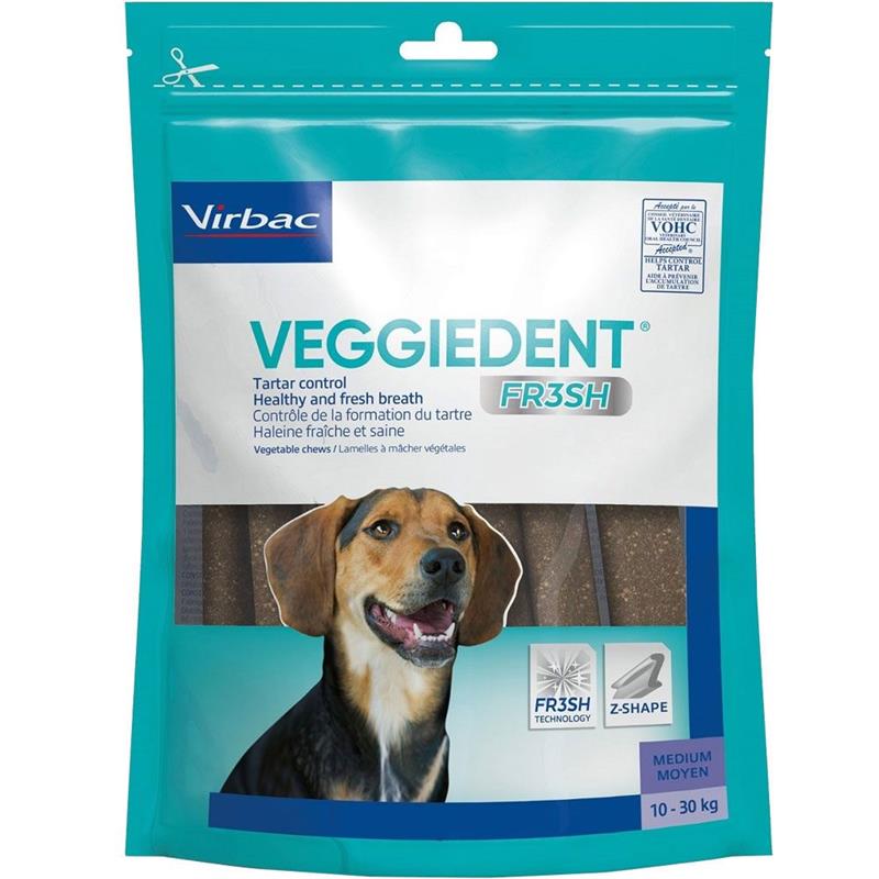 CET Veggiedent Fr3sh Tartar Control Dog Chews, 30 ct Medium