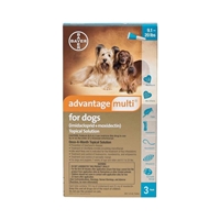 Advantage Multi for Dogs 9.1-20 lbs Teal, 3 Month Supply