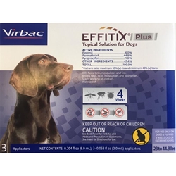 Effitix Plus Topical Solution for Dogs, 3 Month Supply Medium 23 to 44.9 lbs