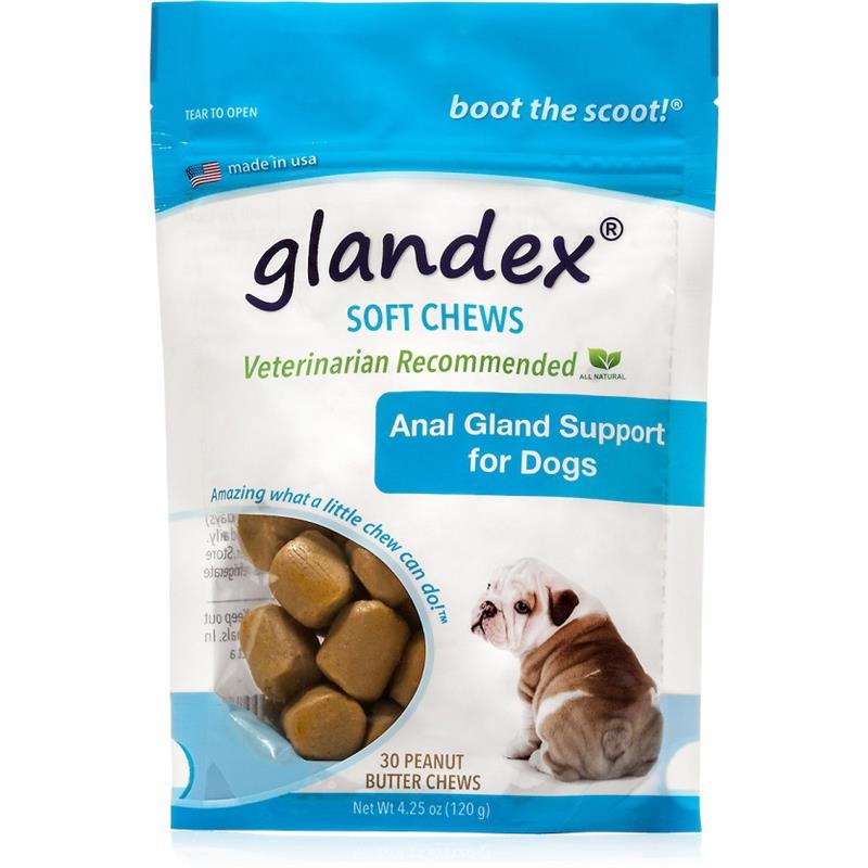 Glandex Anal Gland Support Peanut Butter Chews for Dogs, 30 Ct.