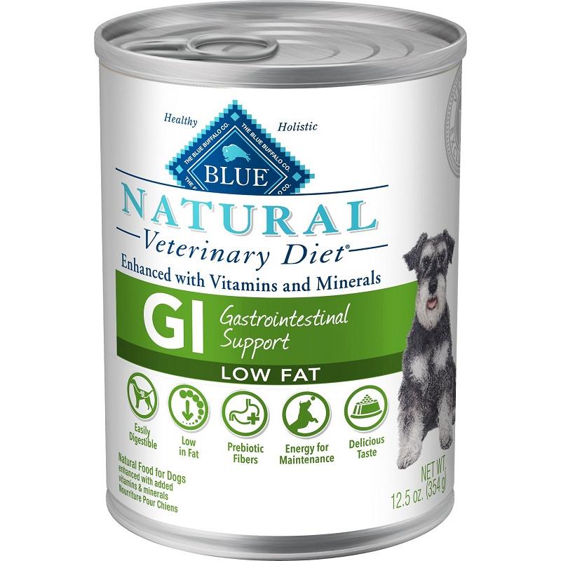 Blue Buffalo Natural Veterinary Diet GI Low Fat Gastrointestinal Support Dog Food (12 X 12.5 oz) Cans