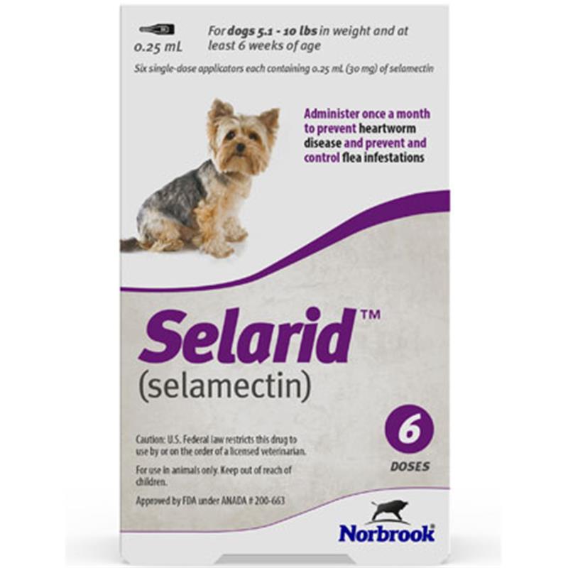 Selarid (selamectin) Topical for Dogs 5.1-10 lbs Purple, 6 Month Supply