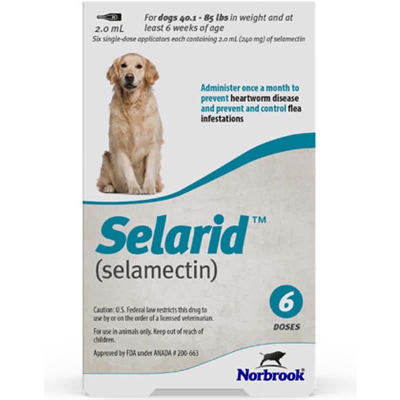 Selarid (selamectin) Topical for Dogs 40.1-85 lbs Teal, 6 Month Supply