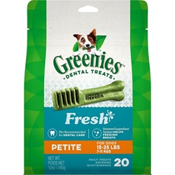 Greenies Fresh Dental Dog Treats, 12 oz Petite 15-25 lb (20 ct)