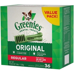 Greenies Dental Dog Treats, 36 oz Regular 25-50 lbs (36 ct)