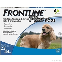 Frontline Plus for Dogs 23-44 lbs, Blue, 6 Pack