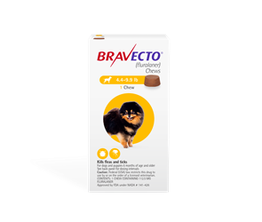 Bravecto 112.5 mg for Dogs 4-9.9 lbs, 1 Chew (Yellow) 