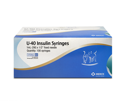 Insulin Syringe U-40 1 cc 29gax1/2" 100/box insulin syringe u-40 1cc 29gax1 2 100 box sterile attached ulti-fine 28 gauge needle products vetsulin pzi vet cat 20 units dosage patients diabetes petmeds