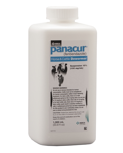 Panacur Horse & Cattle Dewormer Suspension 10%, Liter