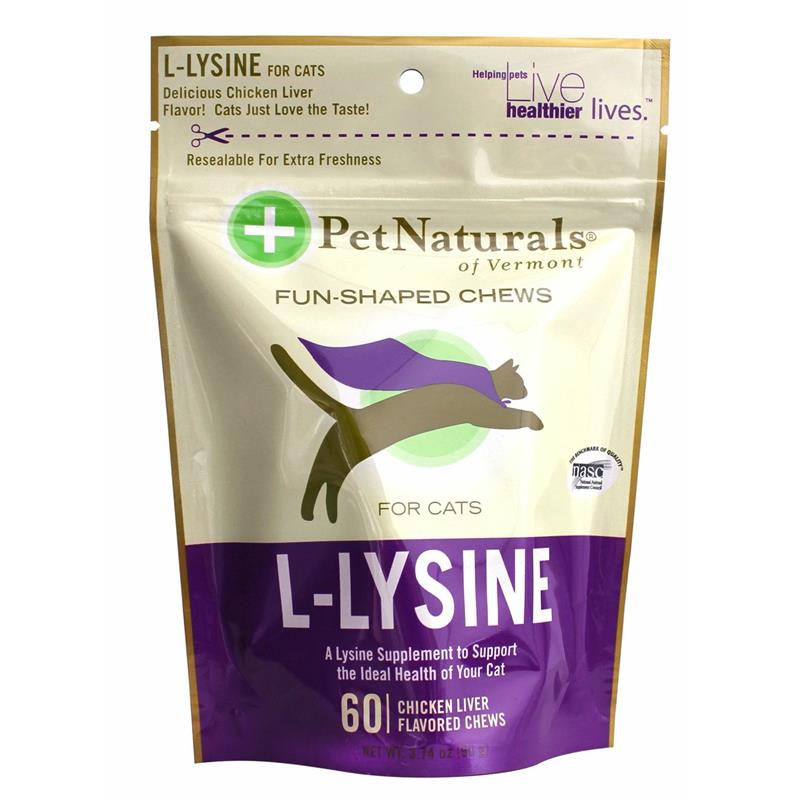 Pet Naturals L-Lysine Soft Chews for Cats, 3.74 oz, 60 ct.