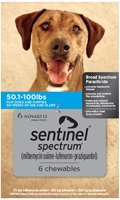 Sentinel Spectrum for Dogs 51-100 lbs, 6 Month (Blue)
