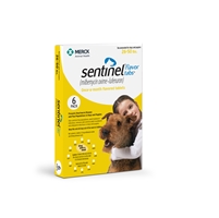 Sentinel for Dogs 26-50 lbs, Flavor Tabs, Yellow, 12 Pack Sentinel, sentinel for dogs, sentinel flavor tabs, sentinel flavor tabs for dogs, heartworm treatment, flea control, dogs flea treatment, 12 pack sentinel for dogs yellow flavor tabs