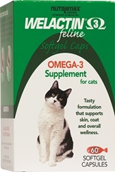 Welactin 3 Feline, 60 Softgel Capsules Welactin, Welactin for cats, discount Welactin, cheap Welactin, nutritional supplement, natural salmon oil supplement for cats