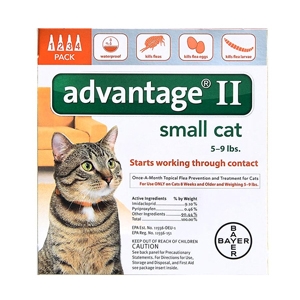 Advantage II for Cats 1-9 lbs, Orange, 4 Pack