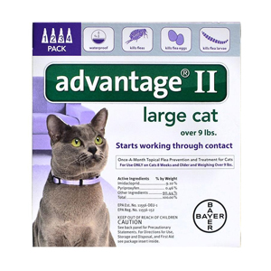 Advantage II for Cats 9-18 lbs, Purple, 4 Pack