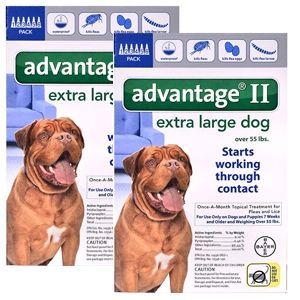Advantage II for Dogs 55-100 lbs, Blue, 12 Pack
