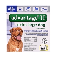 Advantage II for Dogs 55-100 lbs, Blue, 4 Pack