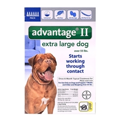 Advantage II for Dogs 55-100 lbs, Blue, 6 Pack
