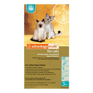 Advantage Multi For Cats and Kittens 2-5 lbs, Turquoise, 6 Pack