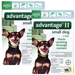 Advantage for Dogs II 1-10 lbs, Green, 12 Pack