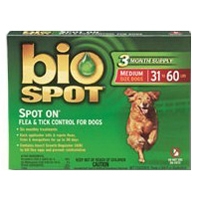 Bio Spot Spot On Flea & Tick Control for Dogs 31-60 lbs, 6 Pack