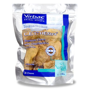 CET HEXtra Premium Chews with Chlorhexidine for Dogs, Medium, 30