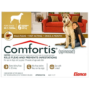 Comfortis for Dogs 60-120 lbs, Brown, 6 Pack
