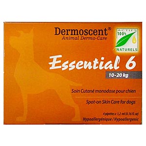 Dermoscent Essential 6 Spot-On Skin Care for Medium Dogs 22-44 lbs (10-20 kg), 4 Tubes