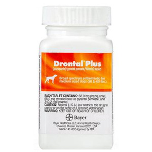 Drontal Plus Canine 45 lbs and Greater, 30 Tablets
