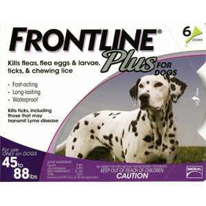 Frontline Plus for Dogs 45-88 lbs, Purple, 6 Pack