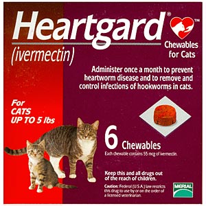 Heartgard for Cats 1-5 lbs, Red, 6 Chewables