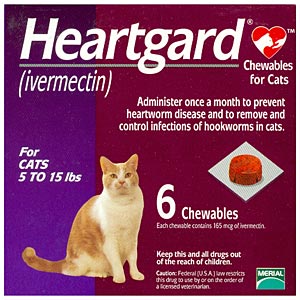 Heartgard for Cats 5-15 lbs, Purple, 6 Chewables