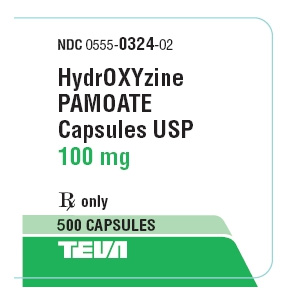 Hydroxyzine Pamoate 100 mg, 500 Capsules