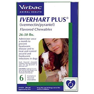 Iverhart Plus for Dogs 26-50 lbs, Green, 6 Pack