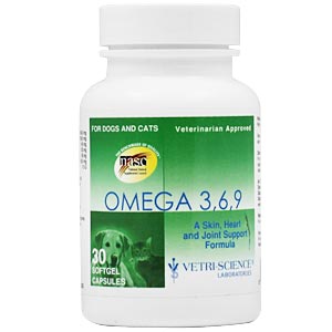Omega 3,6,9 for Dogs and Cats, 30 Soft Gels