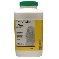 Pet-Tabs Plus Vitamin Mineral Supplement, 180 Tablets pet-tabs plus  vitamin mineral supplement 180 tablets palatable hight potency nutritional dogs special viitamin-mineral needs older pets sale 15% off regular price while supplies last petmeds pet tabs pettabs petabs
