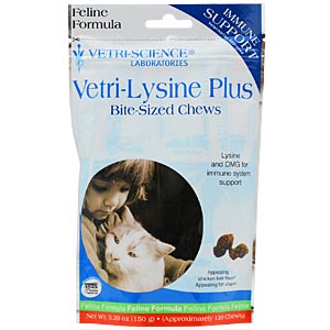 Vetri-Lysine Plus For Cats, 120 Bite-Sized Soft Chews