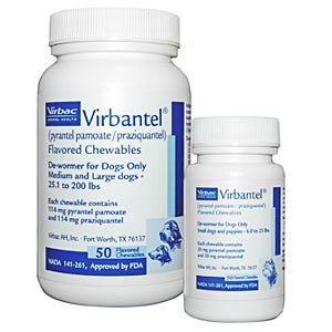 Virbantel Chewable Tablets for Medium/Large Dogs, 50 Tablets