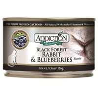 Addiction Cat Food Black Forest Rabbit & Blueberries, 5 oz - 24 Pack
