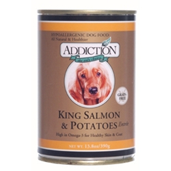 Addiction Dog Food King Salmon & Potatoes, 13.8 oz - 24 Pack