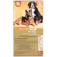 Advantage Multi for Dogs 88-110 lbs, 6 Pack (Brown)