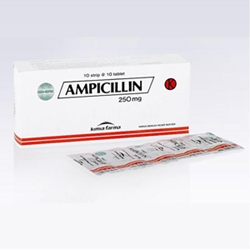 Ampicillin 250 mg, 100 Capsules